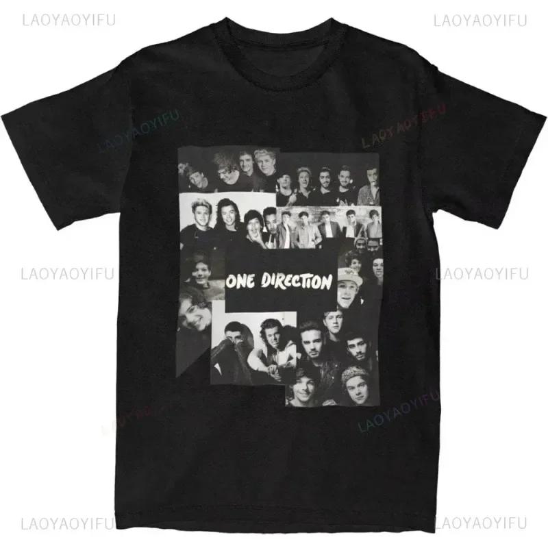 One Directions Women Print T-Shirts Rapper Short Sleeve T Shirt Hip Hop Vintage Singer Tops Summer Cotton Unisex Tees Clothing