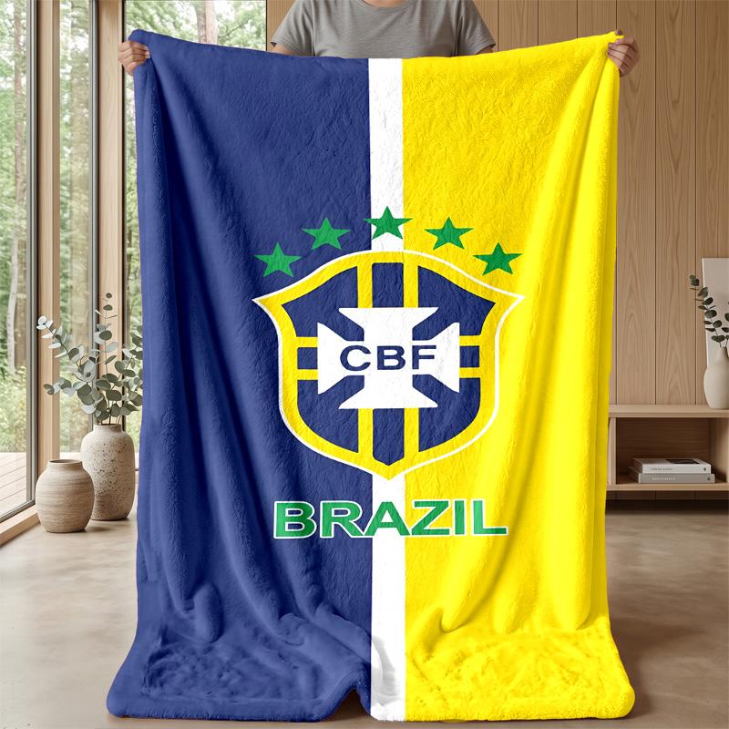 Brazil national football team Theme blanket Soft Flannel Fleece Blanket Warm Lightweight Throw Blanket for Home Sofa Bed