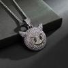 Hot Selling Little Devil Expression Pendant with Zircon Hip Hop Necklace Accessories