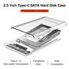 2.5 inch Hard Disk Case Type C Transparent HDD Enclosure High speed Transmission Easy Installation for 2.5 inch SATA