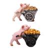Funny Piggy Animal Sculpture Wealth Fortune Pig Figurine for Prosperity Fengshui Home and Office Desktop Decoration
