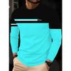 Herren Langarm-T-Shirt mit 3D-Streifendruck, bequem, atmungsaktiv und vielseitiges Herren-Oberteil