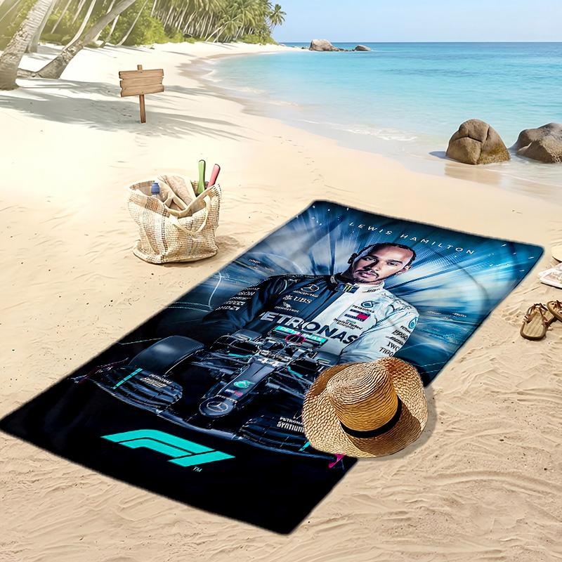 Asciugamano da Spiaggia Stampa Lewis Hamilton Morbido Portatile Asciugatura Rapida?Asciugamano Asciutto Per Piscina Vacanza Estiva Sport all'Aperto