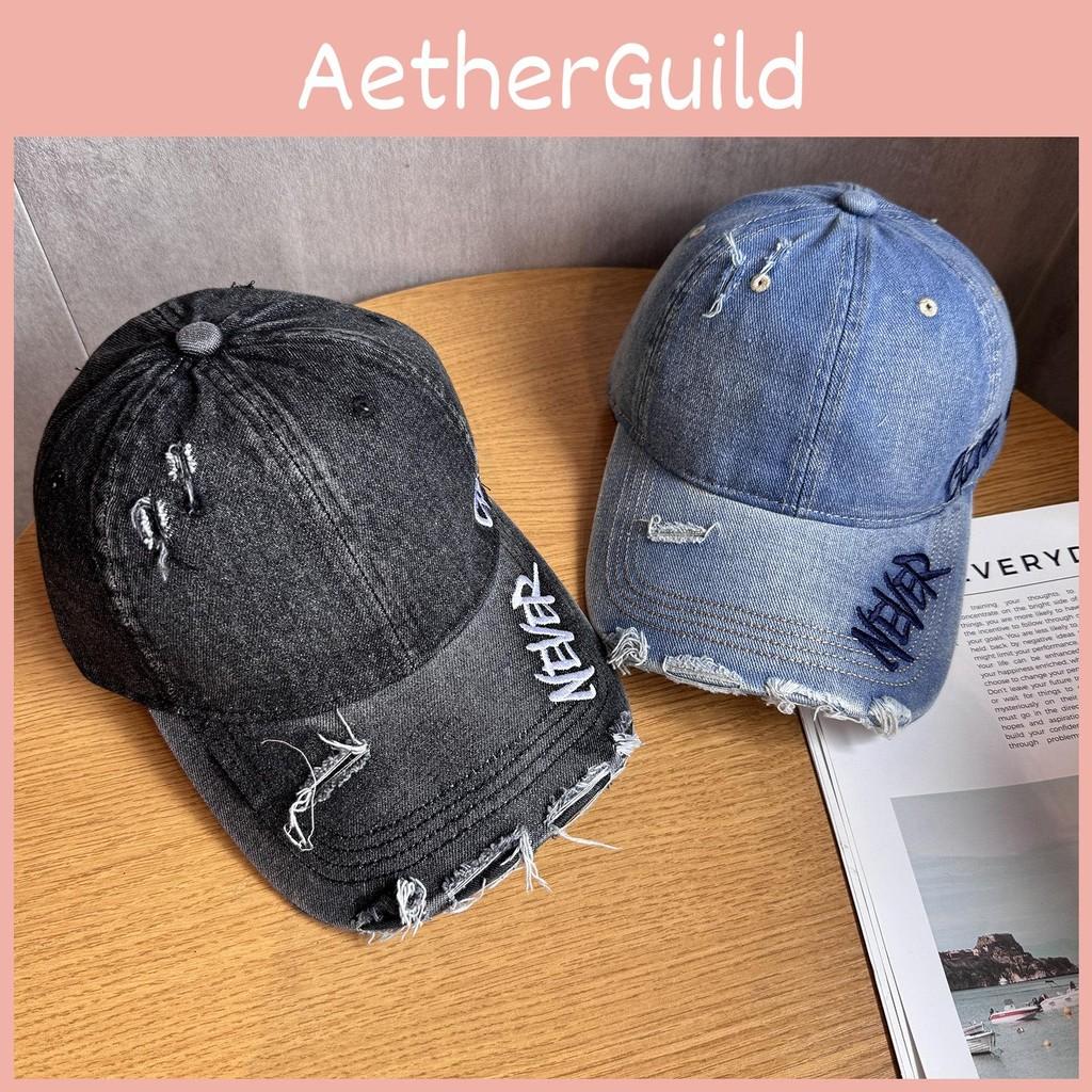 Unisex Embroidery Letter Waterwashed Denim Baseball Cap Peaked Cap For Use Daily