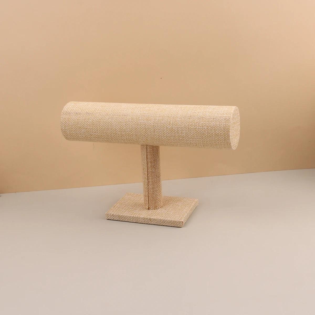 

Бархатный браслет, цепочка, ободок для волос, часы, ожерелье, подставка для демонстрации браслетов, держатель для браслетов с Т-образной перекладиной, органайзер для демонстрации ювелирных изделий льняной