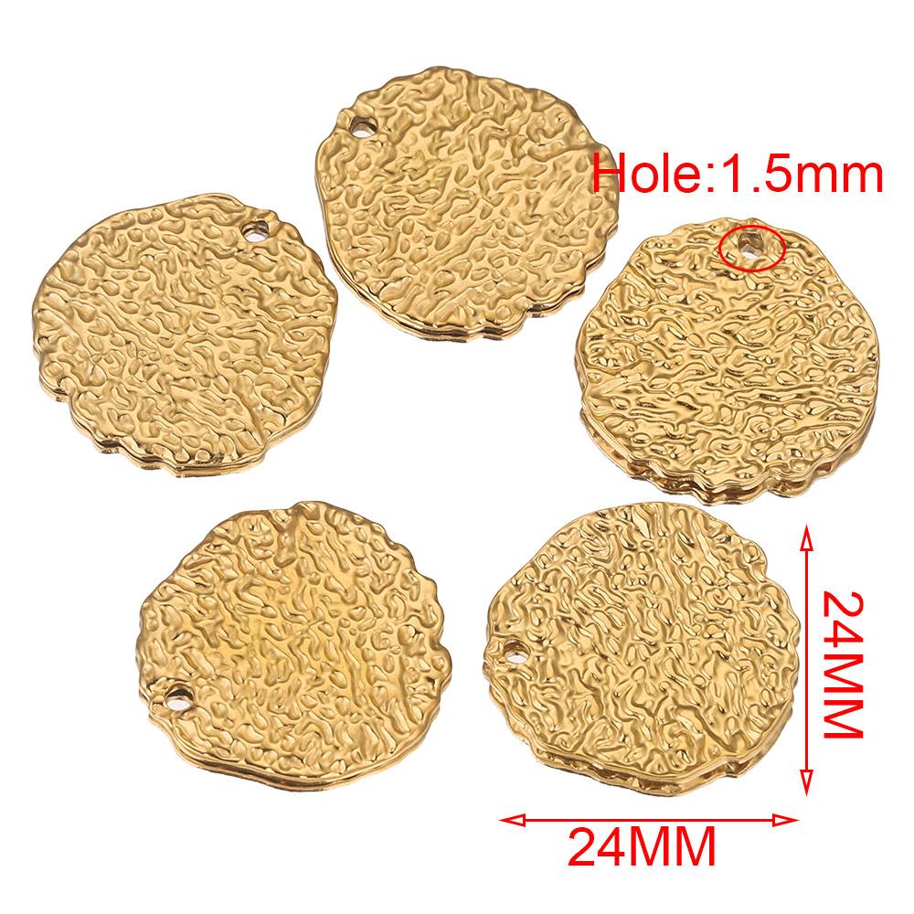 5 szt. Stal Nierdzewna Zawieszki Serca Do Biżuterii Tłoczone Pozłacane Okrągłe Materiały Do Wyrobu Kolczyków Złącza Zawieszek Elementy DIY