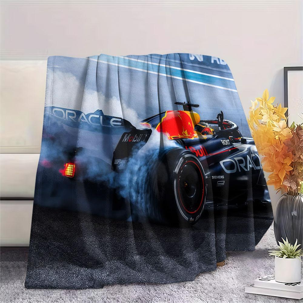 Racing car Printed Flannel Blanket, soft throw for bedroom sofa, washable, Christmas present, great gift.