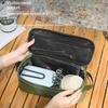 Portable Multifunctional Camping Tableware Storage Bag, Outdoor Picnic Cookware Bowl Chopstick Organizer For Travel Camping Trip