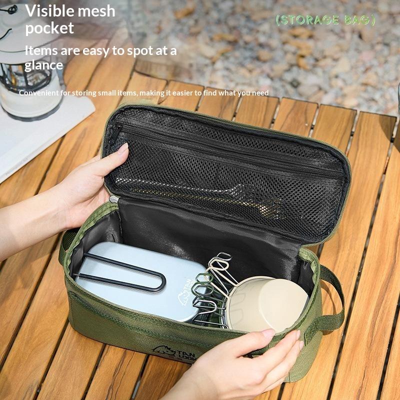 Portable Multifunctional Camping Tableware Storage Bag, Outdoor Picnic Cookware Bowl Chopstick Organizer For Travel Camping Trip