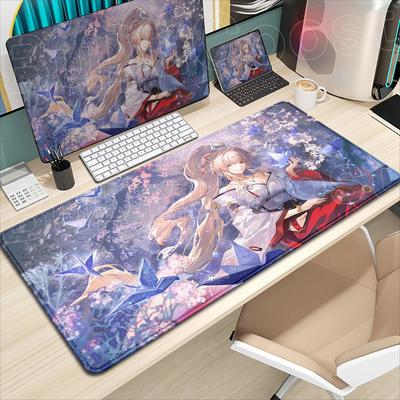 Wuthering Waves Kawaii Dziewczyna Anime Hiyuki Podkładka pod mysz Mata na klawiaturę do gier PC Duża Antypoślizgowa Gumowa Podkładka na biurko 900x400mm Dywan