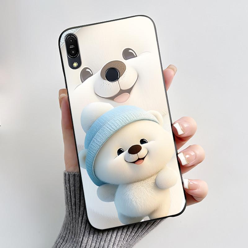 For Asus Zenfone Max Pro M1 ZB602KL ZB601KL X00TD / Max M1 ZB555KL X00PD Case Rabbit Cartoon Animals Black Soft Silicone Cover
