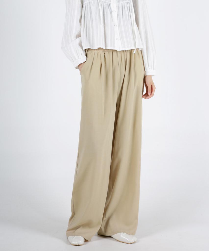 UMM Women'S Cool Touch Double-Pleated Wide Elastic Waist Pants 4 Colors