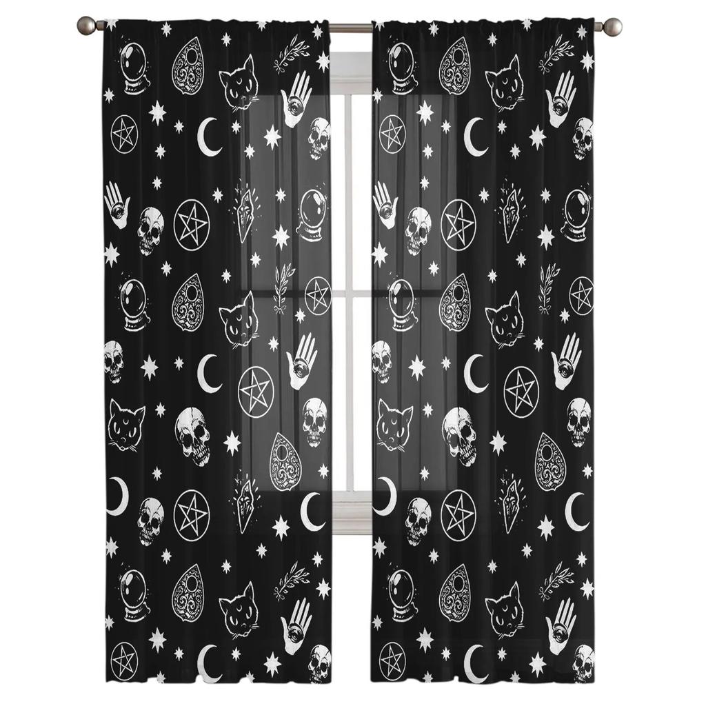 Jul Snögubbe present Skira Gardiner för vardagsrum Sovrum Heminredning Chiffong Voile Julgardiner