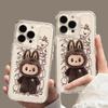 Trendy Play Labubu Drop-Proof Transparent Case for Apple iPhone 11/12/13/15/16Pro/17/15Pro/XS Max