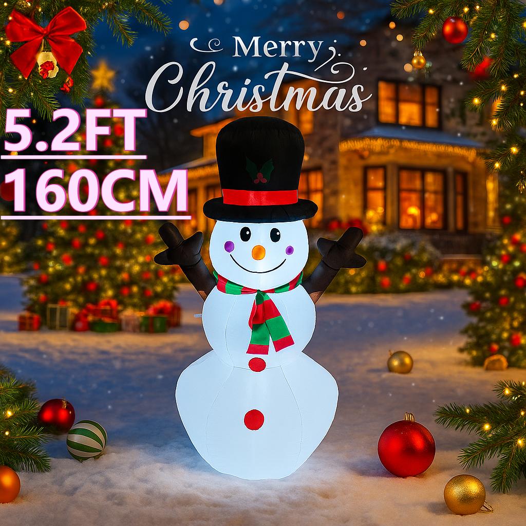 5.2FT LED Inflatable Xmas Yard Decor Snowman Toy Gift Christmas Outdoor Home Decorations Ornament Festive Supplies Holiday Decor