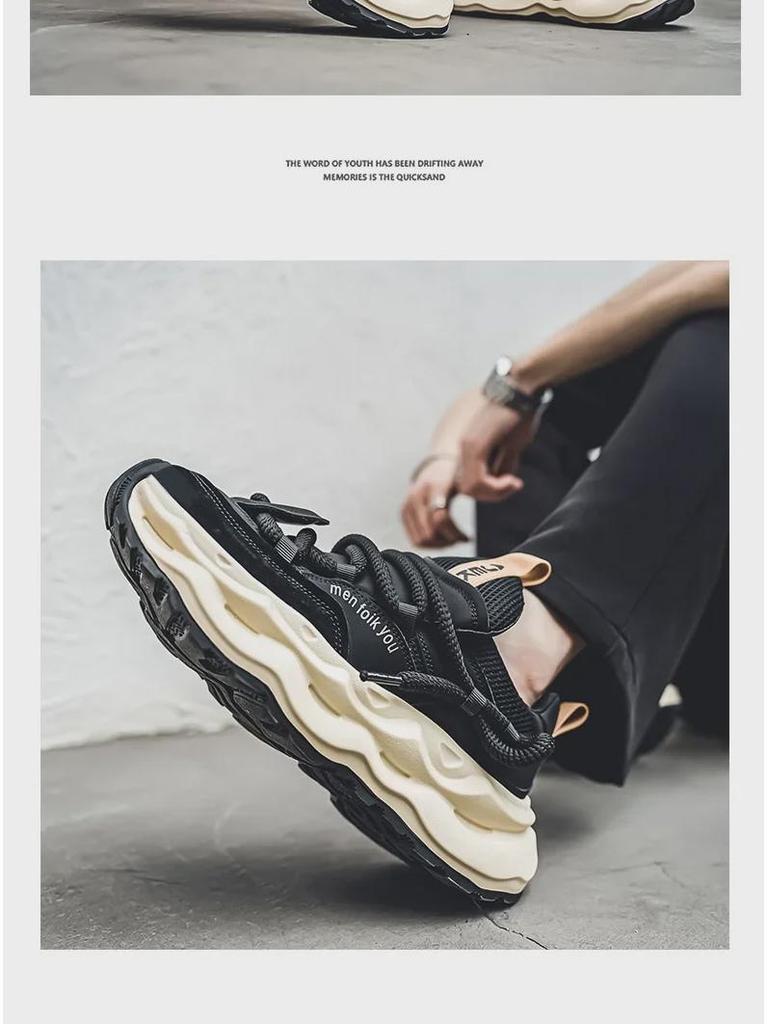 Xuheng Men's Summer Mesh Sneakers: Breathable, Thick Sole, Height-Enhancing, Non-Slip, Stylish for Leisure and Running