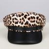 Breathable PU Leather Flat Cap Leopard Print Sun Protection For Men Women Outdoor Activities Riding Fashion Seamless Design