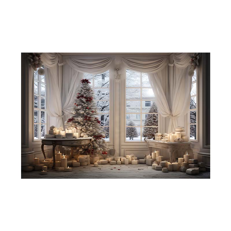 Indoor Window Sill Winter Snow Scene Children Shooting Background Cloth Background Wall Decoration Photo Cloth