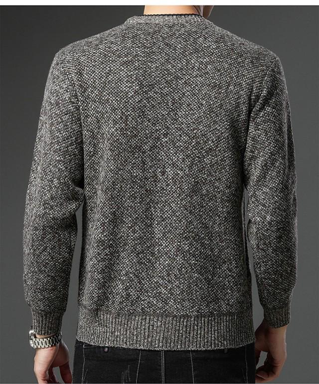 Men's Autumn/Winter Plus Velvet V-Neck Long Sleeve Cardigan Sweater