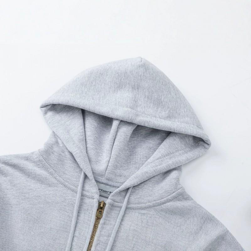 Carhartt Style Hooded Zip-Up Sweatshirt Mens Loose Fit Cotton Fleece Pullover Daily Casual Wear