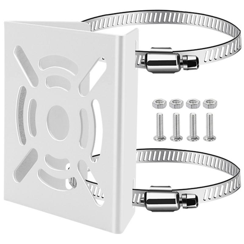 Heavy Type Iron Poles Mount Brackets Security Cameras With Adjustable Hose Clamps For Outdoor Installation