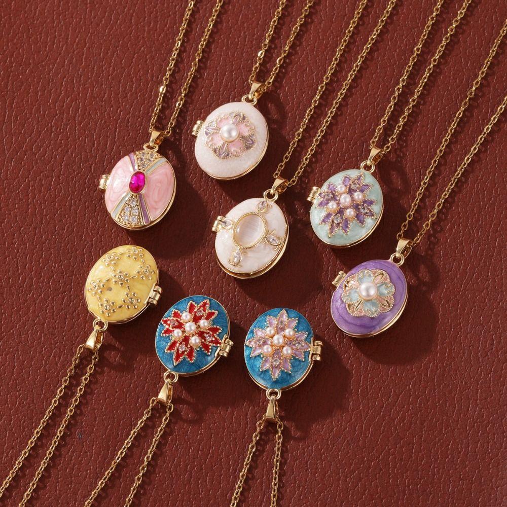 Brass Photo Locket Pendant Necklace Non-Fading Locket Necklace For Jewelry Gifts