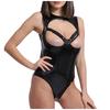 Sexy Leath New Jumpsuit Bodysuit Teddy Unterwäsche Nachtwäsche Dessous Unterwäsche