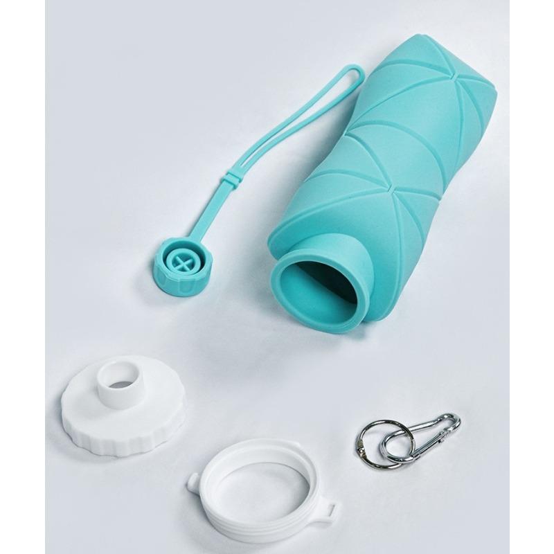 600ml Outdoor Sports Travel Water Bottle Silicone Folding Portable Folding Water Bottle High Temperature Resistant Reusable
