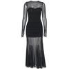 Ilya's New French Black Long-sleeved Mesh Dress Has A High Sense of Elegance and Elegance. Spice Girl