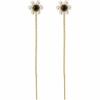Genuine 925 Sterling Silver Inlay Zircon Pearl Flower Earrings For Women Sterling Silver Jewelry