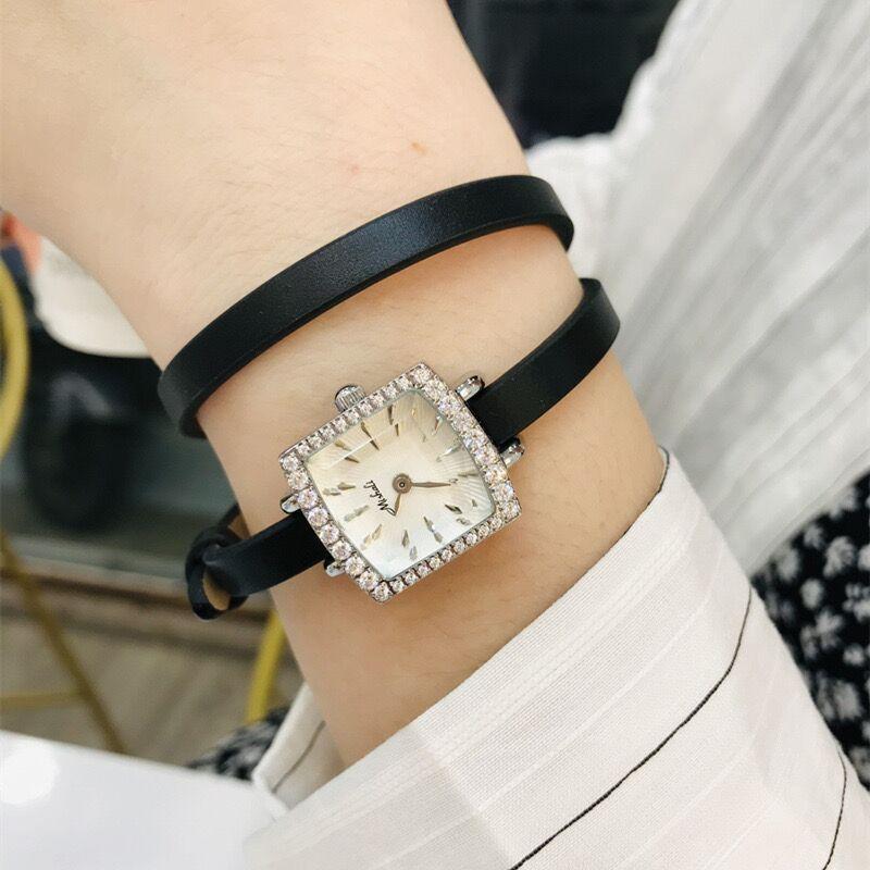 Correa de Reloj Creativa para Mujer Moda Reloj de Pulsera para Mujer Impermeable Cuadrado Pequeño Diamante Reloj de Cuarzo