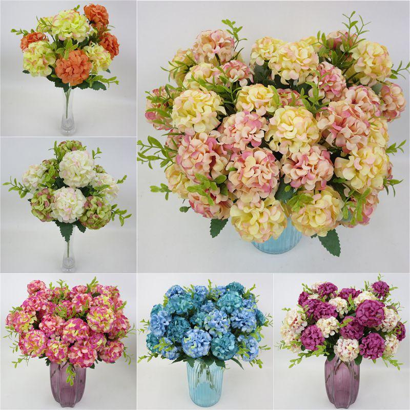 Elegant 10 Heads Artificial Hydrangea Silk Flowers For Stunning Weddings And Home Decor