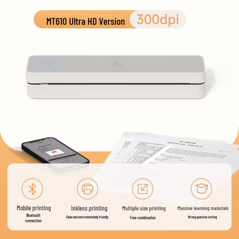 MT610 Wireless Portable Thermal Printer for Home and Study