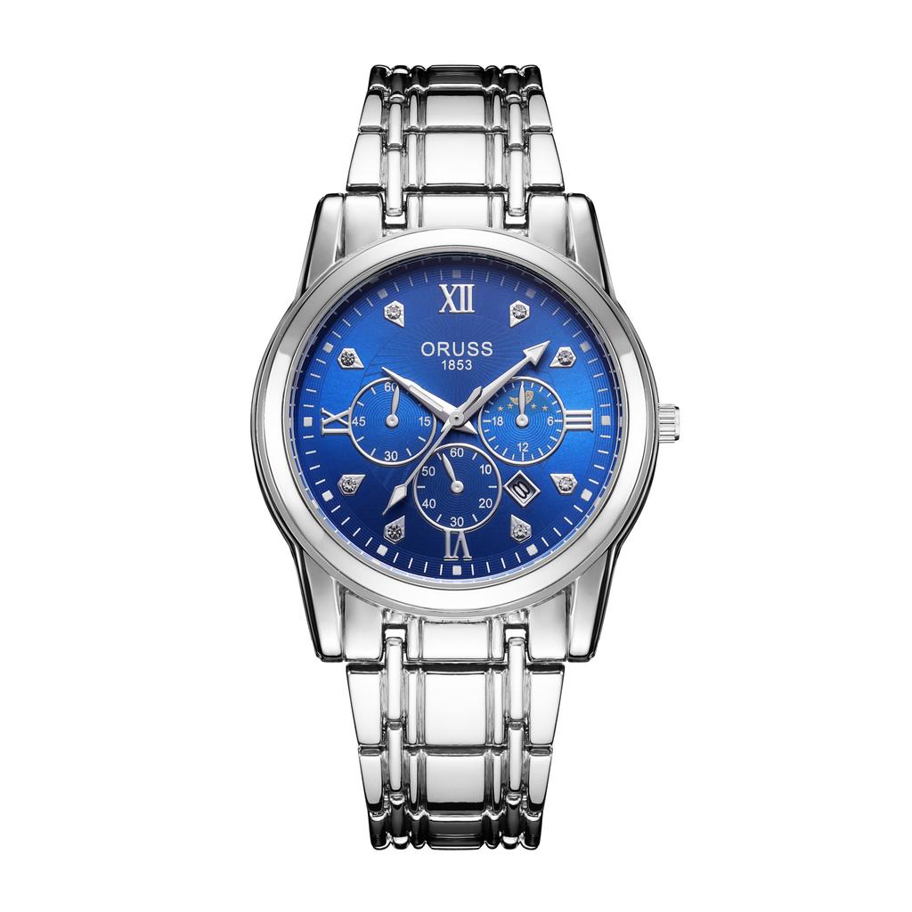 Relógio Masculino Automático Completo Luminoso À Prova D'água Calendário Pulseira de Aço