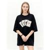 Oversized T Shirt Black Playing Cards Ace Pattern With Love Text Casual Wear For Women Summer Streetwear Fashion Top
