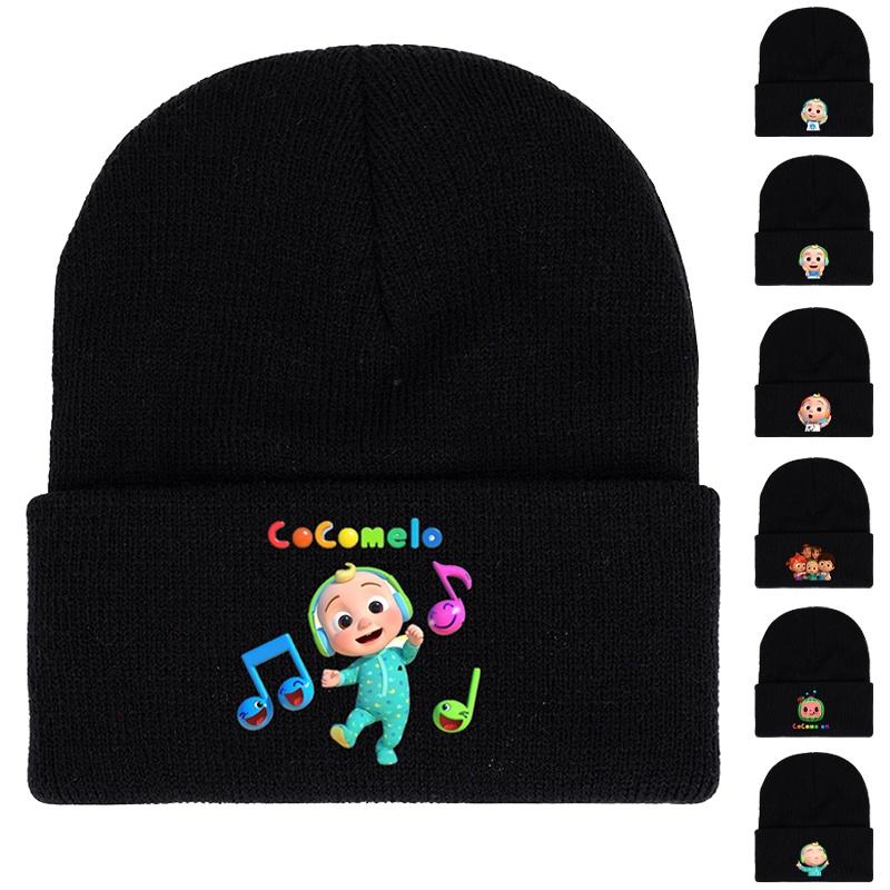 Jj Knitted Beanie Hat Printed Bonnet Kids Warm Hat Hip Hop Cosplay