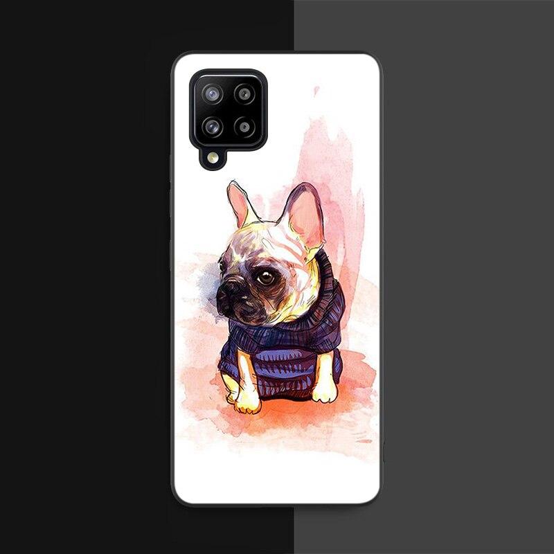 Cute Brindle Frenchie Puppy Case For Samsung Galaxy A12 A02S A22 A32 A52 A72 A71 A51 A41 A31 A21 A11 A50 A70 A10S A20S Cover