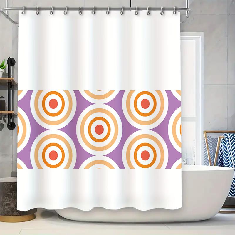 

Colorful Circles Shower Curtain Set Waterproof Durable Fabric Bath Decoration For Home Bathroom Modern Decor In Purple, Orange W W60H190(CM)-1 Pcs