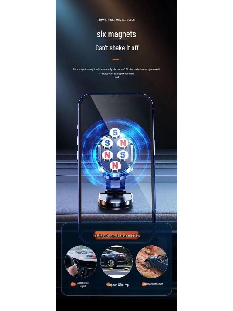 2025 Foldable Magnetic Car Phone Holder: Anti-Shake Navigation Mount
