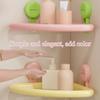 1pc Dopamine Wall-Mounted No-Drill Drainable Suction Cup Storage Rack, Bathroom Rack, Suitable Home Use