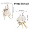 Pack of 6 Silk Rose Flower Brooch/Bracelets Elegant Bridal Jewelry Stylish Wedding Party Accessories for Bridesmaids