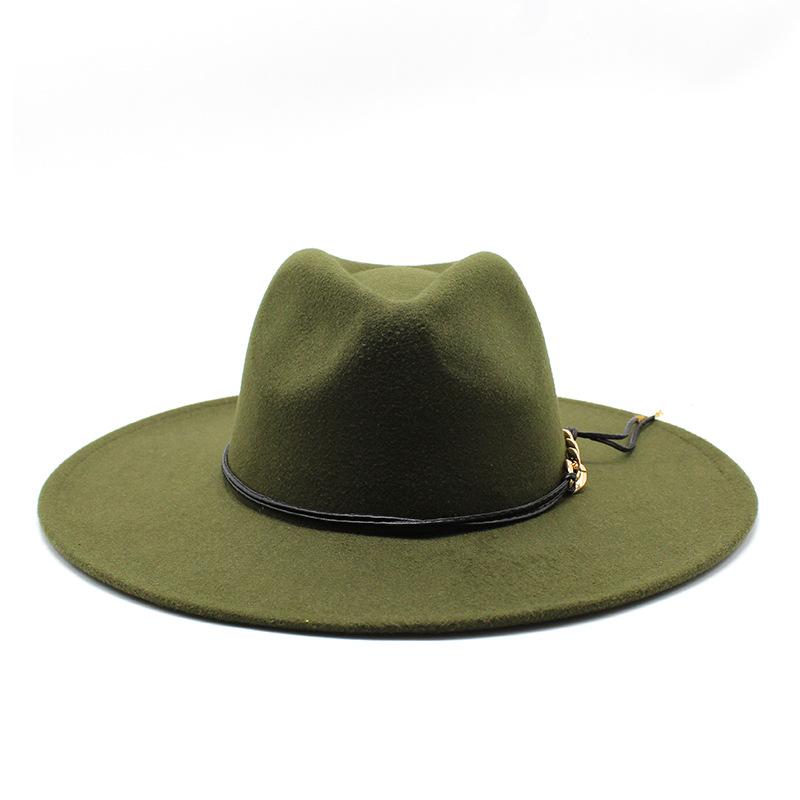 British Style Men And Women Jazz Woolen Hat Big Eave Hat Classic Top Hat