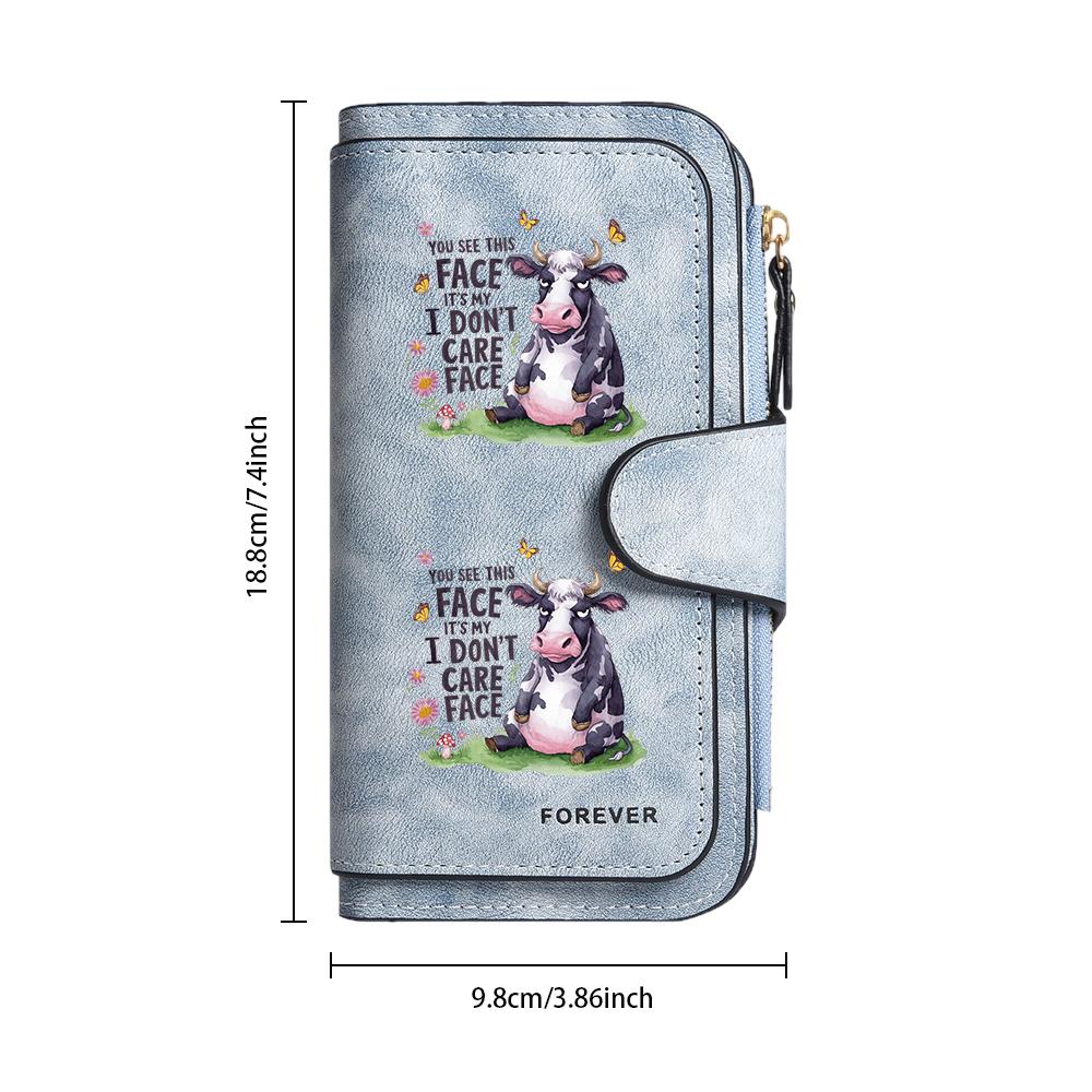 Cute Cow Print Wallet Ladies Long Purse Forever Card Holder