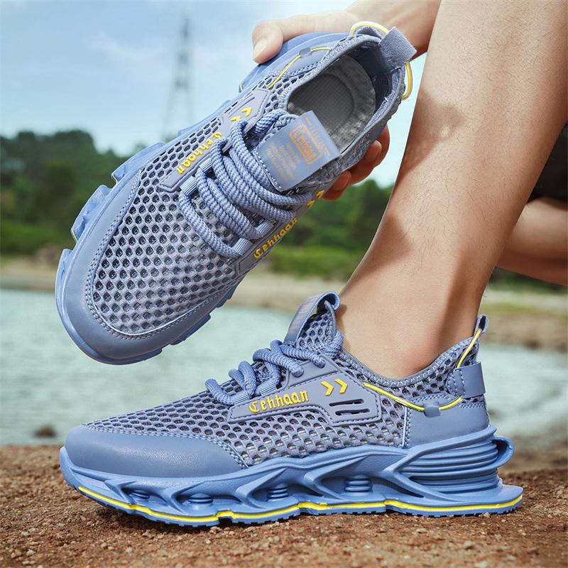 Fashion Summer 2025 Mesh Hollow Running Shoes Thick Bottom Sports Shoes Trendy Student Casual Shoes Breathable Comfortable Rubber Sole