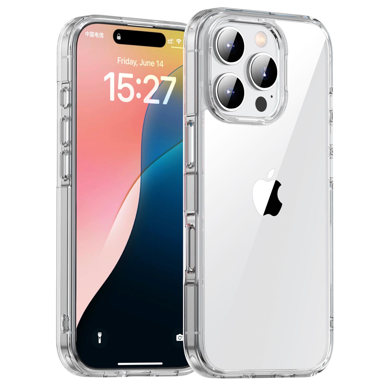 IPAKY For iPhone 16 Pro Clear Phone Case TPU + PC Slim Phone Back Cover A