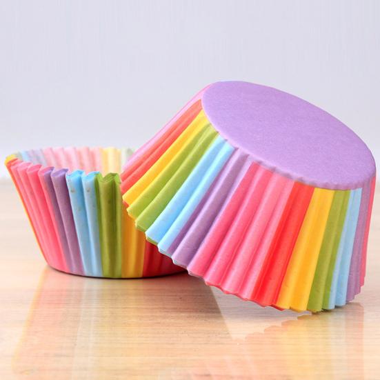 Jednoduchý DIY kreslený vzor Premium Cupcake Liner Bezpečná do mikrovlnné trouby Kuchyňské nástroje Košíček na muffiny