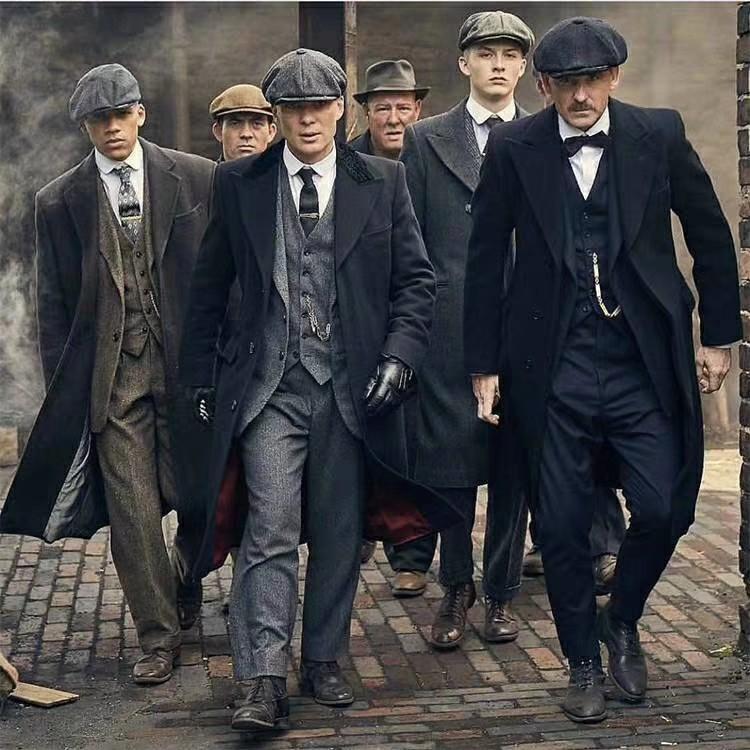Wool Newsboy Hat Men's Razor Party Peaky Blinders British Retro Octagonal Hat Autumn and Winter Warm Beret