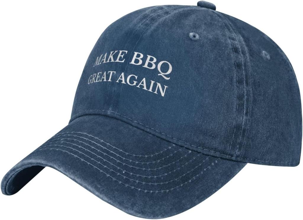 Make BBQ Great Again Baseball Cap Cotton Washed Denim Casual Unisex Adult Sun Protection Hat
