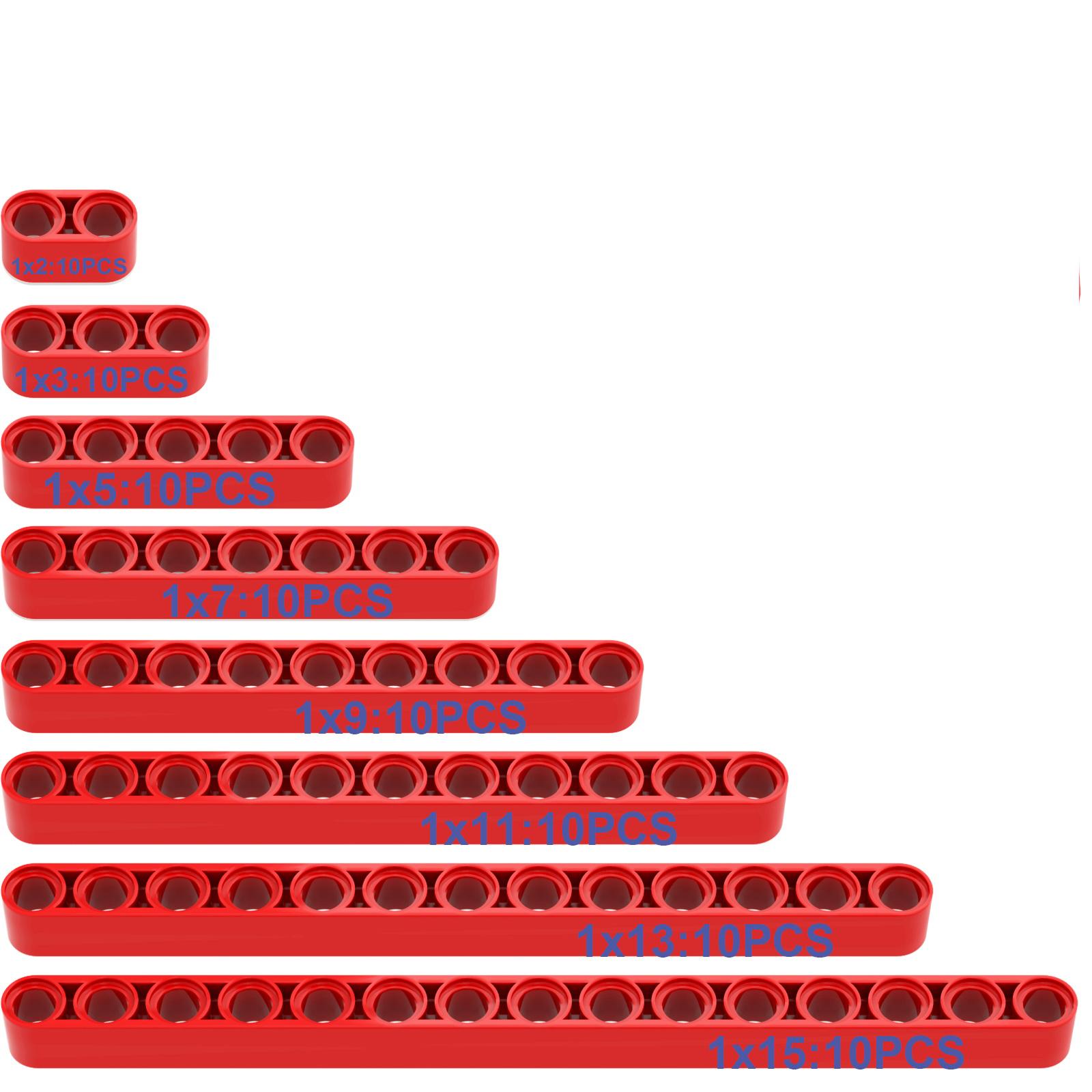 

80PCS Technical Liftarm Thick Beam Connector Set MOC Mechanical Parts Multi-Size Beams for DIY Assembly Robot Vehicles Building Block Set