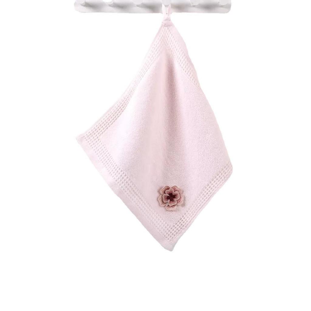 Gold Pure Cotton Cloud Embroidered Soft Waffle Towel with Lanyard - Perfect for Face Wash and Bath